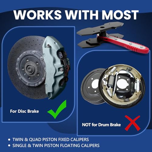 Brake Caliper Compression Tool,Caliper Piston Compressor Tool Brake Pad Spreader with 2PCS Caliper Hangers for Car Truck SUV Disc Brake Repair