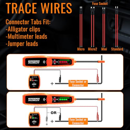 ATDIAG Automotive Wire Tracer & Electrical Tester – Open & Short Finder Tool, Circuit Breaker Tester, Fault Probe & Cable Tracker with Indicator Light DC 6-42V