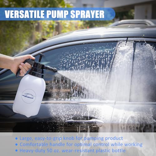 23Pcs Car Detailing Kit Wash Cleaning Kits with Pump Foam Sprayer Wash Brush Large Wash Mitt Towels Complete Interior Exterior Car Detailing Supply Set Blue - size: 23Pcs