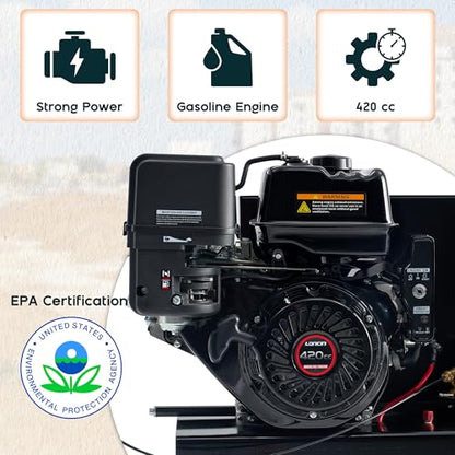 Albott 13HP Gas Air Compressor 30 Gallon Portable Horizontal Tank | 420cc Loncin Engine Max 180 PSI Pressure 3 Cylinders Cast Iron Pump Pneumatic Tool Compatible Commercial and Residential Use - size: 30 Gal