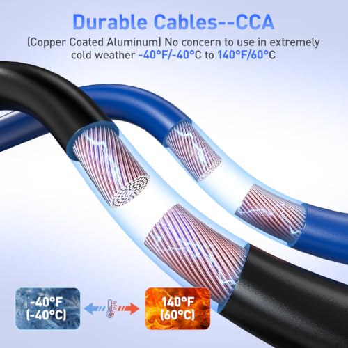 SAFEMATE 0 Gauge Heavy Duty Jumper Cables, 20 Feet 1000 Amp Automotive Booster Cables for 12V & 24V Vehicles, Jump Starting Dead or Weak Batteries – Jumper Cables Kit with Carry Bag