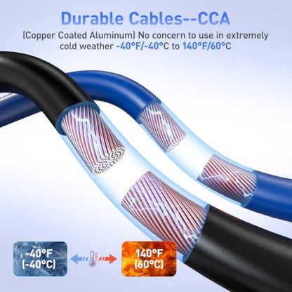 SAFEMATE 0 Gauge Heavy Duty Jumper Cables, 20 Feet 1000 Amp Automotive Booster Cables for 12V & 24V Vehicles, Jump Starting Dead or Weak Batteries – Jumper Cables Kit with Carry Bag