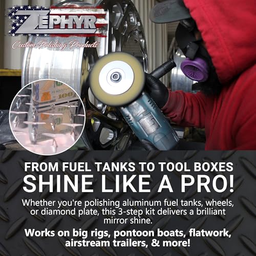 Zephyr - Super Shine X Big Rig Aluminum Polishing Kit - Metal Polishing Kit Made for Big Rigs, Fuel Tanks, Wheels & More - size: Super Shine 'X' Big Rig Kit