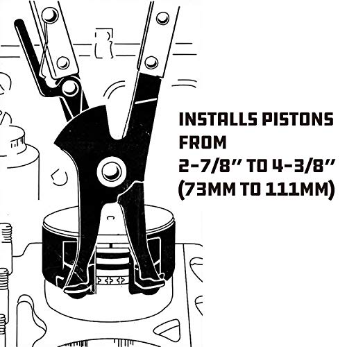 Powerbuilt Piston Ring Compressor Tool Set for Car Engine, Vehicle Maintenance Clamps, Ratchet Pliers, Storage Case - 940387