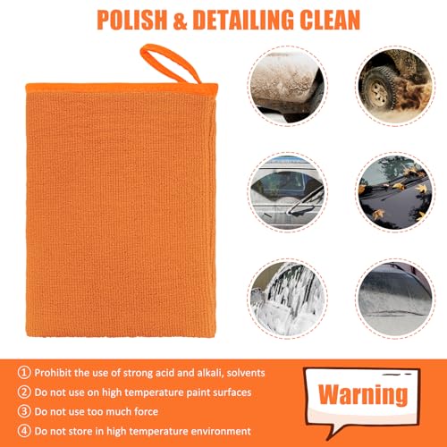 Windspeed 2Pack Clay Mitt, Microfiber Clay Bar Towel for Car Detailing, Medium Grade Bar Glove Auto Detailing (Orange) - color: Orange