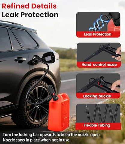 2.8GPM Automatic Electric Fuel Transfer Pump with Hand-Stop Battery Powered Fuel Transfer Pump, USB-C Charging Gas Pump for Gas Can, Transfers Gasoline, Diesel, Water - color: 2.8 GPM With Hand Nozzle