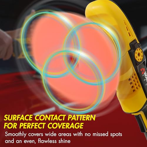 Wagan EL6402 OneVolt Cordless Polisher 6 Pro Dual Action 6-Inch Brushless Car Buffer with 6 Variable Speed, Including 2 UL Certified 3.0Ah Batteries, Multi-Purpose Accessory Kit for Detailing & Waxing