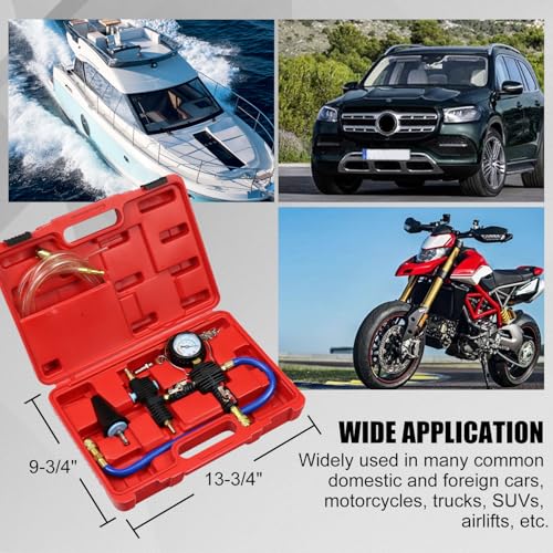 Coolant Vacuum Refill Kit, Cooling System Radiator Vacuum Purge & Fill Tool Set, Automotive Coolant Filler with Universal Adapter Hoses for Car Motorcycle Truck Airlift Use Red - color: Red Case