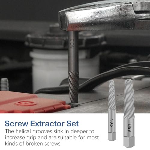 MABLEVI 36 Pcs Upgrade Screw Extractor Set, 3/8” Drive Multi-Spline Easy Out Bolt Extractor Set, Stripped Screw Removal Tool Kit for Removing Nuts Bolts with Solid Storage Case - size: 36-piece