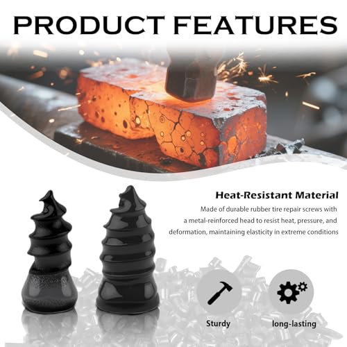 Aokdom 60PCS New Car Tire Repair Rubber Nail Kit,Emergency Screw Tire Plug Kit with 2 Sizes of Tires Repair Screws/Pliers/Screwdrivers,Self-Service Tubeless Vacuum Tires Plugs Screw Type