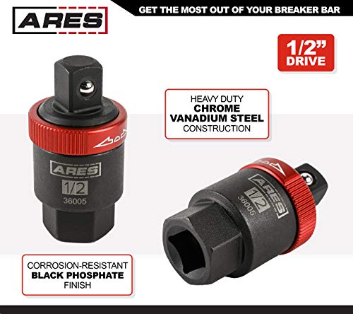 ARES 36005-1/2-Inch Drive Ratcheting Breaker Bar Adapter - Converts Breaker Bar or Sliding T-Handle into Ratchet - Reversible Ratcheting Mechanism with Anodized Switch Collar - size: 1/2-Inch Drive, style: Ratcheting Breaker Bar Adapter