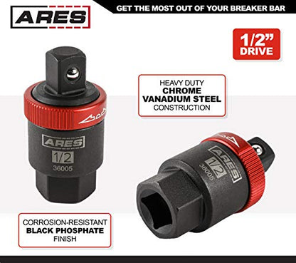 ARES 36005-1/2-Inch Drive Ratcheting Breaker Bar Adapter - Converts Breaker Bar or Sliding T-Handle into Ratchet - Reversible Ratcheting Mechanism with Anodized Switch Collar - size: 1/2-Inch Drive, style: Ratcheting Breaker Bar Adapter