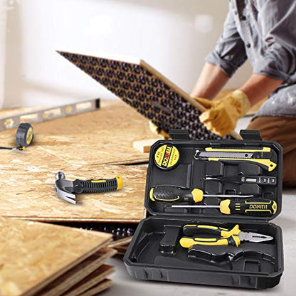 DOWELL Small Mini Tool Set School College Student Kids Dorm Tool Set Kit Home Repair Hand Tools with Tool Box Storage Case Upgraded HYT9 - style: HYT9