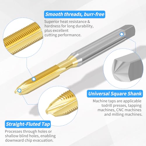 Tap and Drill Bit Set, M3x0.5 Tap and 2.5mm Twist Drill, HSS | For M3x0.5 Thread Tapping and Drilling, Ti Coated Tap and Twist Drill Combo for Industrial Mechanics Metalworking - size: M3*0.5 + 2.5mm
