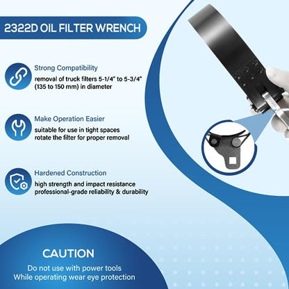 Bonbo 2322D Heavy-Duty Oil Filter Wrench 5-1/4" to 5-3/4" for Use With 1/2" Square Drive Tool
