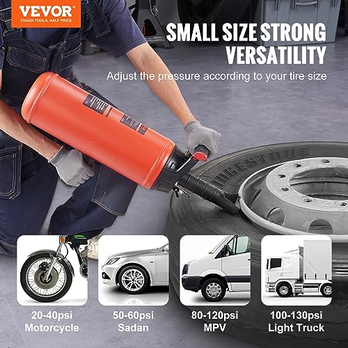 VEVOR Tire Seater, 2.4 Gal/9 L Air Tire Blaster, 150 PSI Handheld Portable Tire Inflator Tool, 87-116 PSI Operating Pressure for Tractor Truck ATV Car and Automobile Repair - size: 2.4 Gal/9 L