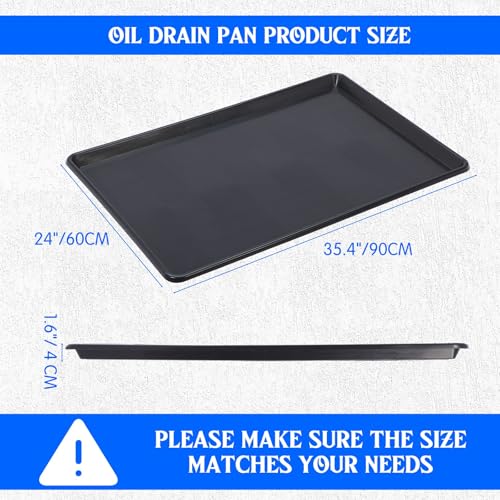 3 Pack Extra Large Oil Drip Pan for Under Car, 35.4 x 24 x 1.6 in Oil Catch Pan, Black Plastic Replacement Tray for Garage Automotive Driveway Washing Machine
