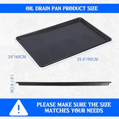 3 Pack Extra Large Oil Drip Pan for Under Car, 35.4 x 24 x 1.6 in Oil Catch Pan, Black Plastic Replacement Tray for Garage Automotive Driveway Washing Machine