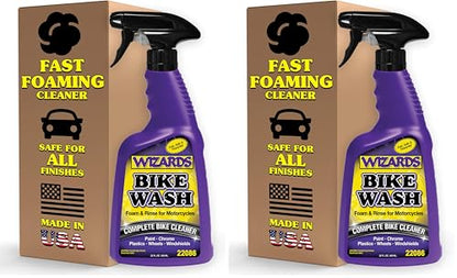 Wizards Bike Wash - Cleaner For Motorcycle Washing Kit- Quick Detailer for Bike with Bug Remover - For Your Motorcycle Accessories and Detail Kit - 22 oz (Pack of 2) - size: 22 Fl Oz (Pack of 2)