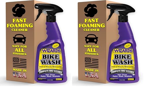 Wizards Bike Wash - Cleaner For Motorcycle Washing Kit- Quick Detailer for Bike with Bug Remover - For Your Motorcycle Accessories and Detail Kit - 22 oz (Pack of 2) - size: 22 Fl Oz (Pack of 2)