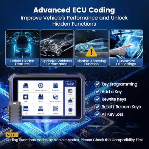 MUCAR VO8 OBD2 Scanner Diagnostic Tool with Lifetime Free Update, Full System Bidirectional Scan Tool with 34+ Reset Service, ECU Coding, 3000+ Active Test, Power Balance, Crankshaft Relearn, FCA SGW