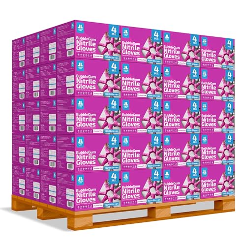 London Labs 4 Mil – Fuchsia Pink Nitrile Gloves – Disposable Latex Free & Powder Free– Chemical Resistant, Pink Rubber Gloves - size: X-Small, style: 1 Pallet (105 Cases)