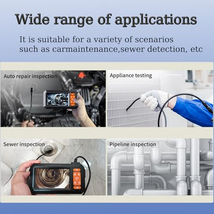 Daxiongmao Borescope Camera, 1080P HD IP67 Waterproof Endoscope with LED Light, 4.3" IPS Screen Flexible Snake Camera for Automotive Engine, Pipe, Wall & Vent InspectionI - size: 4.3" P410 Borescope