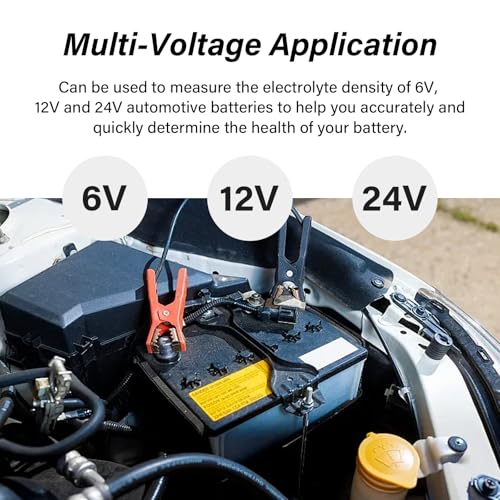 Car Battery Hydrometer & Acid Tester,Universal Battery Acid Testers for Monitor Batterys Health Rapidly,Deep Cycle Hydrometer Batterys Tester for 6V 12V 24V Vehicle