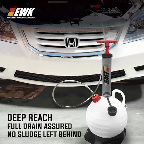 EWK 6L Vacuum Oil Extractor Pump, Portable Fluid Extractor Oil Change Pump for Automotive, Marine Boat, Jet Ski, Fast Oil Change & Quick Drain Fluid Transfer Pump - size: 6L