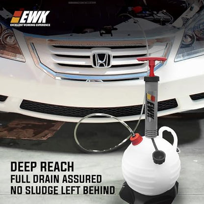 EWK 6L Vacuum Oil Extractor Pump, Portable Fluid Extractor Oil Change Pump for Automotive, Marine Boat, Jet Ski, Fast Oil Change & Quick Drain Fluid Transfer Pump - size: 6L