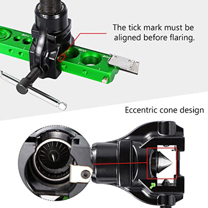 Bonvoisin Flaring Tool 1/4”-3/4” HVAC Single Flare Tool 45° Eccentric Tube Flaring Tool with Clutch Limit Piece for Copper Aluminum Tubing (one piece) - color: One piece