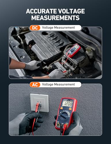 AstroAI DM130B 4000 Counts Digital Multimeter, Auto-Ranging DMM with Capacitance Measurement, Dedicated 1.5V/9V/12V Battery Tester, Measures AC/DC Voltage Current Amp Resistance, NCV, CAT III 600V
