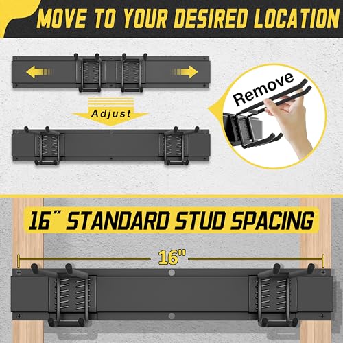 klasit Garage Wall Organizer,15Pack Carries 675 lbs,Garden Tool Organizer 48in With Large Storage Space,Easy Assembly, Sturdy Design,for Efficient Tool Storage Garage Organization | Carries 675 lbs