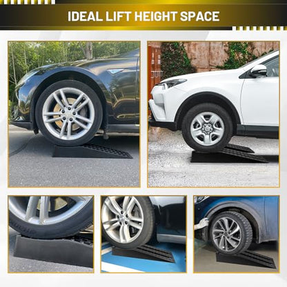 HOXWELL Portable Car Ramps for Oil Changes High Lift, Heavy Duty Low Profile Car Ramps for Jack Support, Vehicle Ramps for Garage, 31.5''x8.1''x4.9'', GVW 10000 LBS, 2PCS - size: 270-2PCS