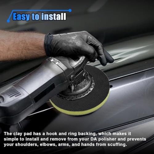 5.82'' Fine Grade Car Clay Bar Pad, Wipe Foam Pads for Car Polisher and Rotary Polisher, DA Polish Pad Replacement Tool for Remove, Novel Auto Detailing Kit (2PCS) - size: 2PCS
