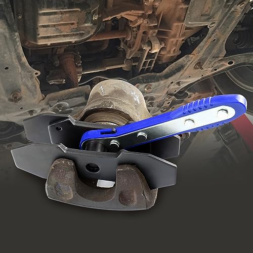 JoyFans Brake Caliper Compression Tool Set, Automotive Quad Disc Pistion Ratchet Ratcheting Press Tool, Car Brake Pads Retractor Compressor with 4PCS Spreader Plates for Brake Pump Adjustment - color: Blue Handle
