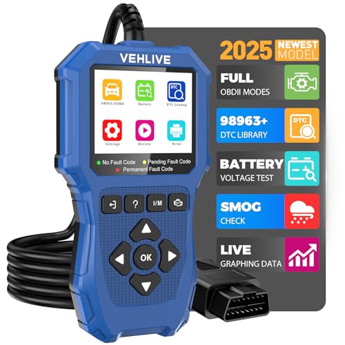 Motorcycle System Diagnostic Measurement Tool, Moto OBD2 Scanner with Voltage Test, Motorcycle Fault Code Reader with Quick Test Compatible for Yamaha, Honda, Kawasaki, Generation, KYMCO, SYM