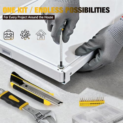 248-Piece Tool Set - General Household Hand Tool Kit with Plastic Toolbox Storage Case for Men, Home Repair, DIY Projects - color: Yellow