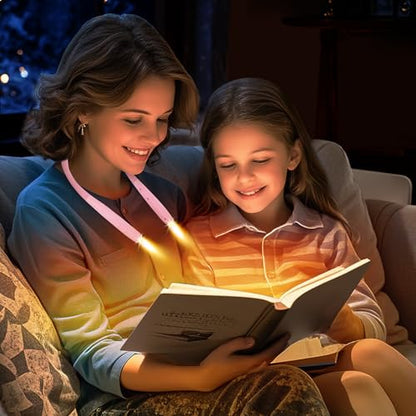 Upgraded LED Neck Reading Light, Book Light, Rechargeable, 3 Colors & 3 Brightness Adjustable, Auto-Off Timer, Neck Light for Reading in Bed, Long Lasting, Perfect for Repairing, Knitting. - color: Sakura Pink