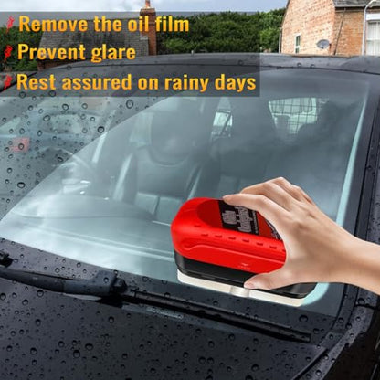 Automotive Cleaning Brush, Reusable Windshield & Glass Cleaner, Oil & Dirt Remover, Improves Visibility, Ergonomic Hydrophobic Tool for Car and Home Use