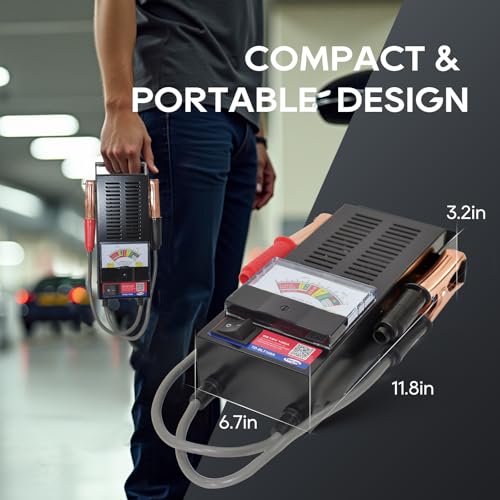 TOPDC 100A Battery Load Tester, 6V/12V Car Battery Tester, 100-1000 CCA | Analog load tester checks 6V/12V batteries, charging and starting systems for cars, RVs, motorcycles, boats, and ATVs - size: TD-BLT100A
