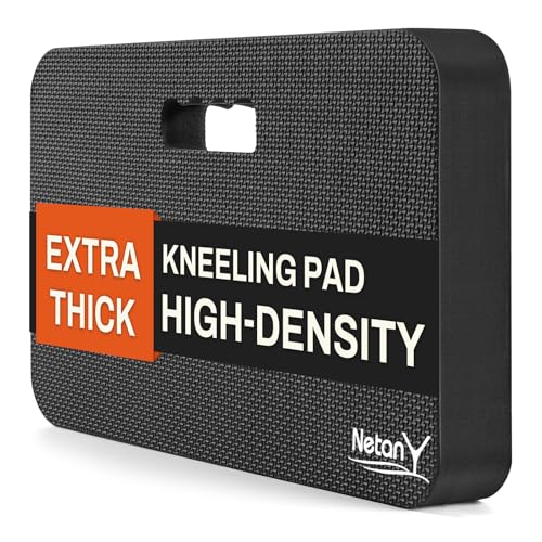 NETANY Extra Thick Kneeling Pad for Gardening, Comfortable Knee Pad Cushion, Extra Large Foam Kneeler Mat for Gardening, Baby Bath, Workout, Exercise & Yoga, Mechanic, 17.8 x 11 x 1.5 in, Black - color: Black