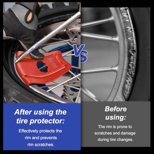14.5" Tire Spoons Kit, Tire Changing Tool for Motorcycles, Dirt Bikes, Bicycles, Tire Install Removal Tool Set with 3 Tire Irons, 2 Rim Protectors, Tire Bead Holder Hook, Valve Core Tool, Bag