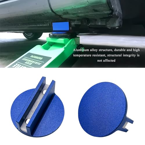 Universal Magnetic Jack Pad, 0.4" Slotted Aluminum Grooved Jacking Puck Pinch Weld Adapter, Heavy Duty Pinch Weld Frame Rail Protector for Sub-Frame Vehicle Floor Jack (Blue) - color: Blue