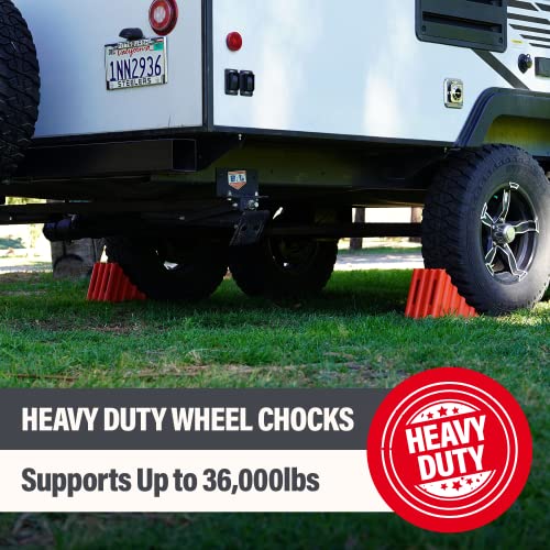 SECURITYMAN Wheel Chocks | Trailer Chocks | Tire Chocks (2 Pack) Durable, Non-Slip, Solid Wheel Chocks for RV Trailer, Travel, Camper, Truck, and Boat