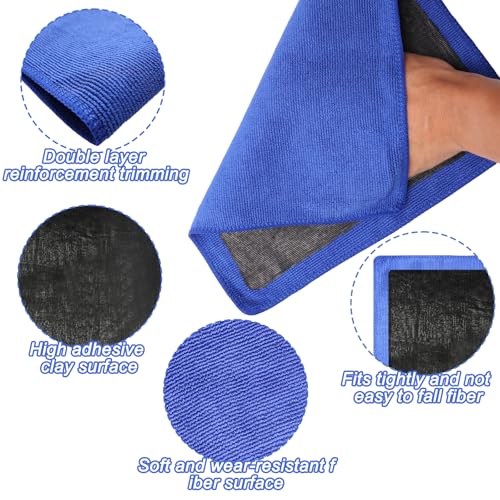 Fine Grade Clay Towel, 2-Pack Clay Bar Alternative for Scratch Free Auto Detailing & Polishing, Paint Safe Microfiber Mitt (11.3x11.9 Inch)
