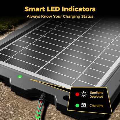 SUNAPEX 10W 12V Solar Car Battery Trickle Charger & Maintainer | Waterproof Portable Solar Panel Kit | Prevents Overcharging with Smart Controller | Fits 12V Batteries for Boats, RVs & More - size: 10W