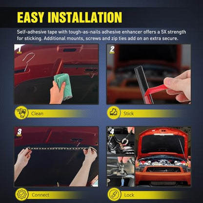 Nilight Under Hood Light Strip 21 LED Waterproof Underhood Work Lights with On/Off Switch Blade Fuse Engine Bay Repair Lamp White 12V for Car Truck SUV - size: 15.7 inch 1 piece