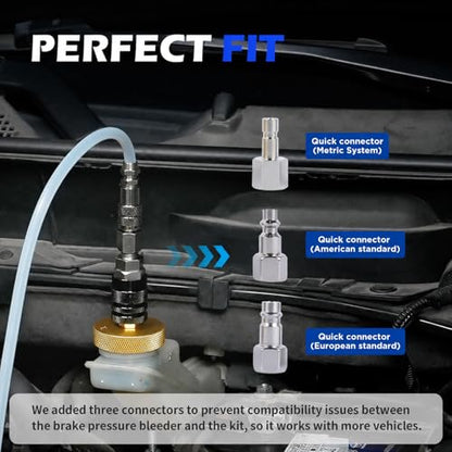 20PCS Brake Bleeder Kit, Aluminum Master Cylinder Bleeding Kit Tool | 4PCS Quick Connector for Honda, Toyota and Most Vehicles