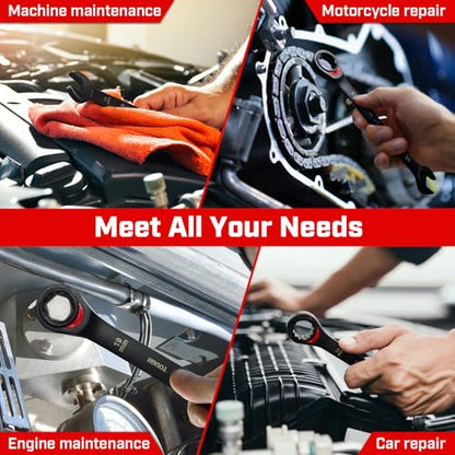 ironcube 12-Piece Metric Ratcheting Wrench Set: Metric 6-18 mm - 72-Tooth - Chrome Vanadium Steel - with Organizer - size: 12 Piece METRIC
